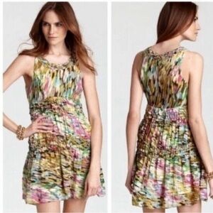 Anthropologie | Leifsdottir Floaty Frock Silk Dress, Rainbow Confetti Print, 8